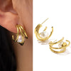 Geometric Metal Hoop Earrings for Women Gold Color/Silver Color Lady's Ear Earrings Daily Wear Versatile Jewelry - Image 28