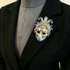 Essh&Pule Venetian Mask Brooch Pin Baroque Enamel Rhinestone Ladies Jewelry 2 Colors for Halloween Carnival Masquerade Party - Image 2