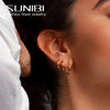 3Pairs Stainless Steel Round Rings Huggies Earrings Set for Women Men Stackable Gold Plated Tiny Ear Cartilage Hoops - Image 1