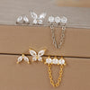 Three-Piece Stainless Steel Butterfly Chain Earring Set with Crystal Accents in Gold-Tone or Silver-Tone - Image 9
