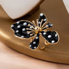 Irregular Petals Flower Statement Ring Adjustable Band Gloss Finish Polka Dot Ring Bold Shape Vintage Style Alloy Floral Ring - Image 4