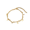 Sweet Gold Color Stainless Steel Double-layer Star and Moon Anklets for Woman Summer Beach Jewelry Accessories Colorfast - Image 5