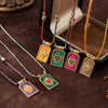 Minimally colored heart tarot card pendant necklace, women's collarbone chain, gold-plated and color preserving - Image 1