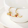 Yachan Gold Plated Stainless Steel Hoop Earrings for Women Tap Texture Metal Pearl Charms Earring Jewelry Gift - Image 3