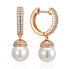 Rose Gold Color Pearl Drop Earrings for Women Unique Zircon Accessories Bridal Wedding Jewelry - Image 6
