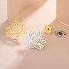 Skyrim Lotus Flower Women's Brooch Stainless Steel Gold Color Suit Badge Lapel Pin Yoga Buddhism Amulet Accessories - Image 4