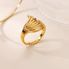 Ocean Starfish Shell Open Rings For Women Gold Color Stainless Steel Ring Summer Beach Aesthetic Jewelry Gift - Image 16