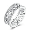 Women Rings Silver Sparking Zirconium Ring Horseshoe Retro Curly Grass Pattern Wedding Rings For Jewelry Gift - Image 7