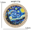 Famous Painting Brooches For Women Unisex 9-design The Starry Night Sunflowers Iris And The Reaper Party Brooch Badge - Image 7