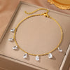 Gold Ankle Bracelets for Women, Cubic Zircon Water Drop Tassel Anklet Stainless Steel Summer Beach Foot Jewelry - Image 3