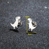 1Pair Minimalist Cute Female Stainless Steel Mini Dinosaur Stud Earrings For Girls Jewelry Accessory Gifts - Image 3