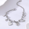 316L Stainless Steel Heart Charm Bracelet with Crystal Accents - Image 2