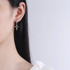 Small Hoop Earrings Smooth Tiny Huggies With Hollow Cross Star Pendants Female Dangle Earring Cute Piercing Earring Gifts - Image 4