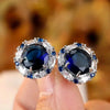 White/Blue/Purple/Green/Red Cubic Zirconia Stud Earrings for Women Newly Designed Ear Accessories Wedding Jewelry - Image 3