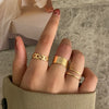 Punk Geometric Silver Color Chain Wrist Rings for Women and Men, Charm Hip Hop Chain Open Rings Set, Couple Jewel - Image 16