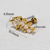 1PC Curved Cz Cartilage Stud Moon Leaf Helix Rook Conch Screw Back Earring Stainless Steel Ear Piercing Jewelry - Image 6