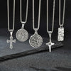 Men's Geometric Pendant Necklace with Stainless Steel Chain - Image 3