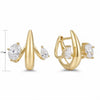Gold Plated Eros Floating Huggies Earring Minimalist Pear Oval Marquise CZ Waterdrop Hoop Earring For Women - Image 8
