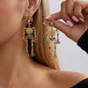 Light Full Rhinestone Skull Earrings for Women Exaggerated Skeleton Pendant Earrings Halloween Party Jewelry Gift - Image 12