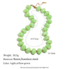 Colorful Candy Bead Strand Necklace Adjustable Gold Extension Chain Flat Oval Resin Beads Beach Women Jewelry - Image 10