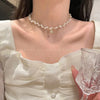 Romantic Niche Pink Sweet Flower Collarbone Chain Versatile Temperament Necklace Women's Pearl Fringe Collarbone Chain - Image 8
