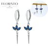 Silver Ear Needle Geometric/heart-shaped Royal Blue Zircon Pendant Silver Earrings Niche Jewelry Gifts - Image 42