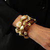 Three Piece Acrylic Bead Bracelet Set with Baroque Style Accents - Image 8