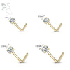 ZS 3-4Pcs/lot Gold Color Stainless Steel Nose Stud Set Heart Star Round Crystal Nose Piercing L Shape Nostril Piercing 18g/20g - Image 9