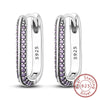 Silver Hoop Earrings Purple Zircon Flowers Butterflies Studs Earring For Women Wedding Engagement Gift - Image 18