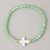 Beaded Bracelet with Cross Charm and Multiple Color Styles - Image 7
