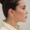 Asymmetric Stainless Steel Gold Color Sun Moon Pendant Drop Earrings For Women Shiny Zirconia Earrings Jewelry - Image 2