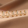 Cubic Zirconia Huggie Cartilage Hoop Earring Set 6 Pieces - Image 1