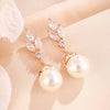 Simple Imitation Pearl Shape Zircon Dangle Earrings For Women Silver Color Daily Evening Jewelry Accessories - Image 4