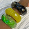 Vintage Resin Cuff Charms Bracelet Bangles for Women Jewelry Acrylic Wide Irregular Geometric Party Bangle For Girls - Image 3