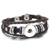 Leather 18MM Snap Button Bracelet Bangle Handmade Braided Leather Snap Bracelets for Women Men Buttons Jewelry - Image 3