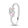 Charms Spring Silver Color Rings Pink Heart Shaped Zircon Cat Rings For Woman Romantic Wedding Engagement Jewelry Gifts - Image 9