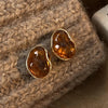 Brown Resin Tiger Eye Stone Dangle Earrings for Women Silver Needle Earring Personality Melard Color Jewelry - Image 7