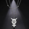 Double Female Symbol Pendant Choker Stainless Steel Double Layer Necklace for Women Jewelry Birthday Gift - Image 15