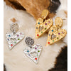 Colorful Zirconia Hammer Metal Heart Drop Earrings Stainless Steel Charm Jewelry Anti Allergic Accessories - Image 6