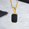 Casual Mens Geometric Square Necklaces,Black Enamel Rectangle Pendant with Rope Box Long Chain Collar,Stylish Jewelry Gifts - Image 13