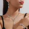 4-Piece Women's Flower Necklace with Earrings and Bracelet Set, Wedding Party Accessories - Image 8