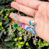 Kuguys Iridescent Acrylic Moon Snake Earrings Dangling Vintage Long Women's Holography Jewelry Accessories - Image 8