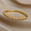 Geometric Twisted Micro Inlaid Zircon Cuff Bracelet for Women Gold Plated Copper Stacked Bangle Bracelets Jewelry Gifts - Image 4