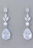 Water Drop Cubic Zirconia Stones Earrings Silver Color Inlaid Zircon Engagement Wedding Dangle Earrings - Image 1