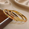 316L Stainless Steel Cuff Bangle For Women Charm Colorful Cubic Zircon Filled Inlaid Bracelet Gifts - Image 2