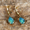 Female White Fire Opal Stone Classic Gold Color Water Drop Earrings Cute Dangle Boho Jewelry For Women - Image 4