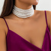 PuRui Unique Imitation Pearl Necklace for Women Multilayer Strand Beads Choker Ladies Short Necklaces Neck Chain Jewelry Party - Image 2