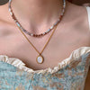 Handmade Woven Stone Beadeds Chain Pearl Pendant Necklace Accessories For Women's Necks Jewelry - Image 2