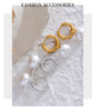 Imitation Pearls Drop Stainless Steel Golden Korean Hoop Earrings Charms Jewelry Gift - Image 43