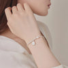 Silver Heart Pearl Knot Bracelet Necklace Set for Women Versatile Jewelry Set Party Wedding Gifts - Image 4